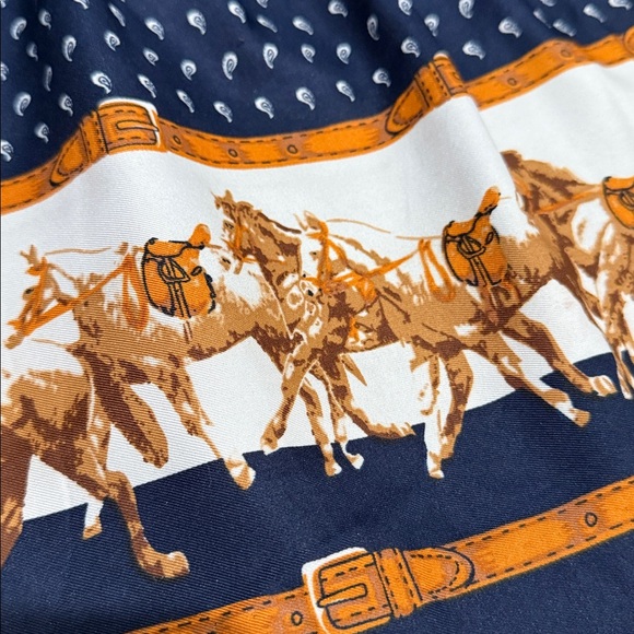 Janie and Jack Navy Dress with Horse Pattern - Picture 2 of 8